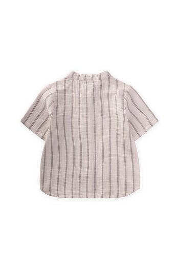 Cigit Muslin Shirt 2-10 Years Black Double Striped