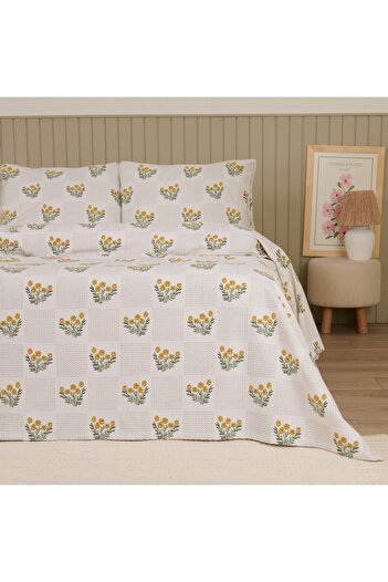 Evidea Soft Folky Double Pique Set - White / Yellow