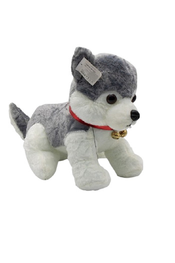 rexa Siberian Husky Plush Toy with Bells – Grey & White | 55 x 28 x 37 cm Soft Dog Stuffed Animal