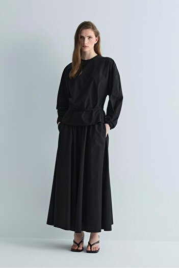 Suud Collection Black Lara Flared Skirt