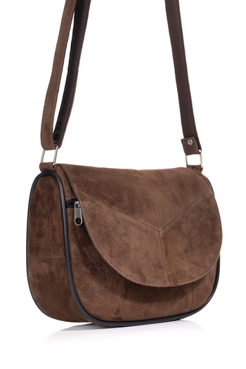 fubileather Genuine Leather Suede Midi Daily Women's Shoulder Bag