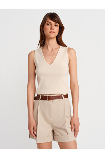 Dilvin 21080 V-Neck Sleeveless Ball-Stone