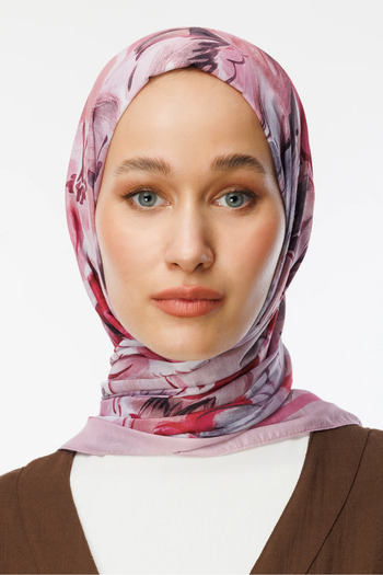 Mooncorn Pink Rossel Pattern Cotton Shawl