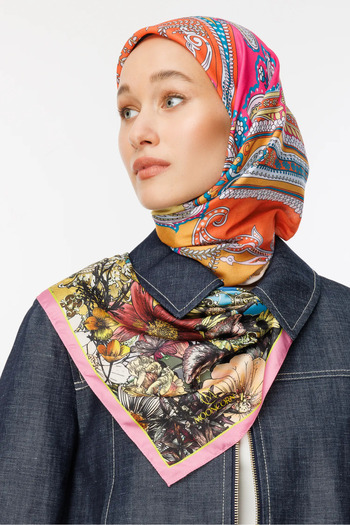 Mooncorn Lemon Virel Pattern Cotton Scarf
