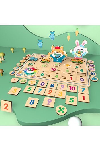 OEM Joc educativ pentru copii, Montessori, invata matematica si ceasul, Multicolor
