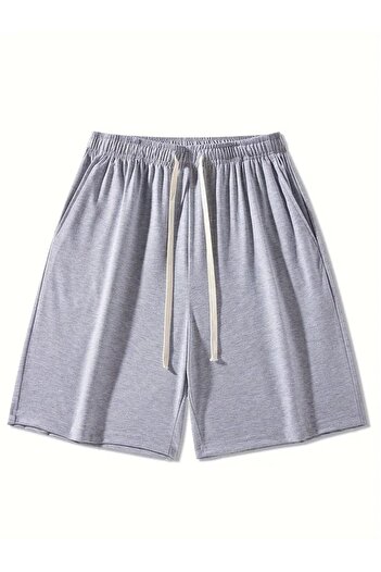 LASVES Men's Gray Comfortable Shorts