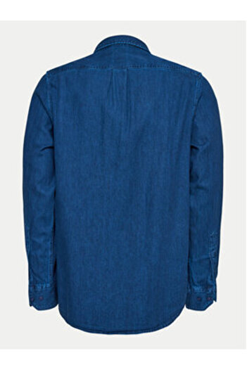 Lee Cămașă din denim pentru bărbați 112355712 albastră