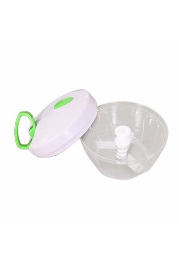 zola Manual vegetable chopper, with cord, 3 blades, small and compact, 13 x 10 cm