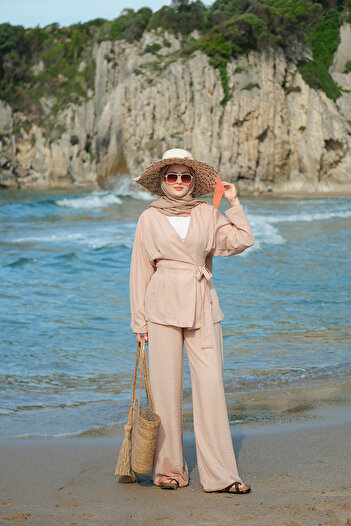 LOCCO Women's Seersucker Suit Mink