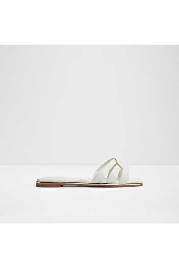 Aldo Augustya - Women's Faux Leather White Flat Slippers