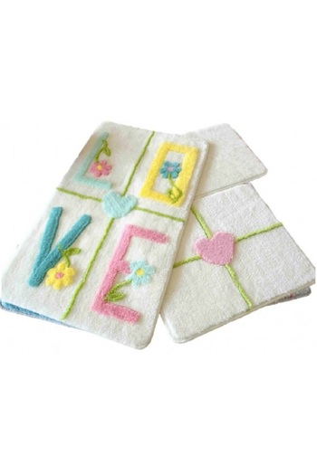 Chilai Home Bath mats set of 3, 60x100cm - 50x60cm - 40x60cm Anti-bacterial