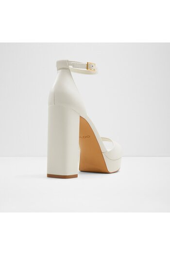 Aldo Enaegyn2.0 - Women's Genuine Leather White-Ecru Heeled Sandals