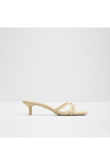 Aldo Sofiana - Women's Genuine Leather Cream Small Heeled Slippers