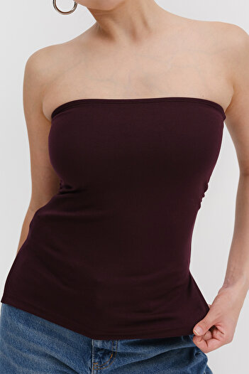 Addax Strapless Gathered Blouse B309-D7