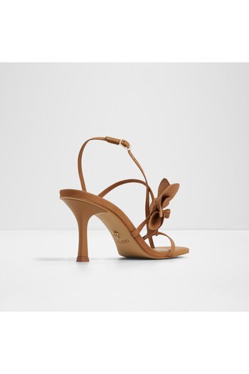 Aldo Sandflower - Women's Genuine Leather Light Brown Thin Heel Heeled Sandals