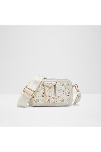 Aldo Masuma - Women's Faux Leather White Top Zipper Small Size Crossbody Bag