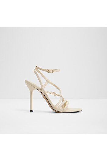 Aldo Moey - Women's Faux Leather Cream Stiletto Heeled Sandals