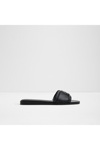 Aldo Liaudin - Women's Faux Leather Black Flat Slippers