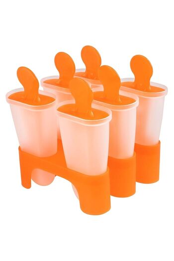 zola Set of 6 ice cream molds, 11x11.5x13 cm, orange