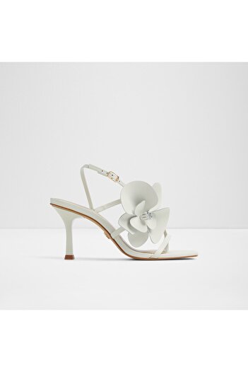 Aldo SANDFLOWER - Women's Genuine Leather White-Ecru Thin Heel Sandals
