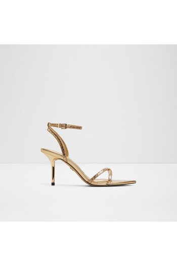 Aldo Adrına - Women's Faux Leather Gold Thin Heeled Sandals