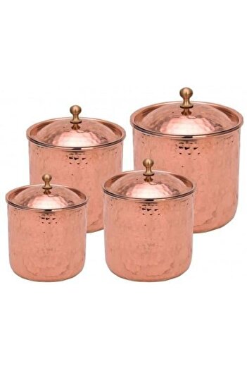 Tanemce Saffron Spice Rack Set of 4 Hand Forged Red Copper Spice Rack
