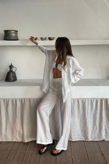 Edolika Shirt - Pants Suit - White