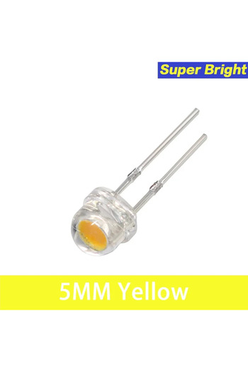 Choice3 100pcs-yellow 100pcs LED Diode F5 Super Bright Straw Hat LED 5mm Light Emitting Diodes Blue Green Re