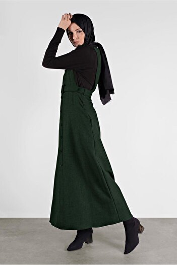 Alvina Women's Hijab 41144 - Gilet with Belt and Button Detail