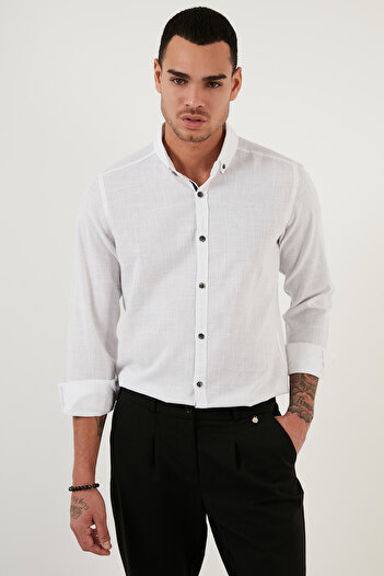 Buratti Cotton Regular Fit Button Collar Shirt Men's Shirt Cf20S 111871