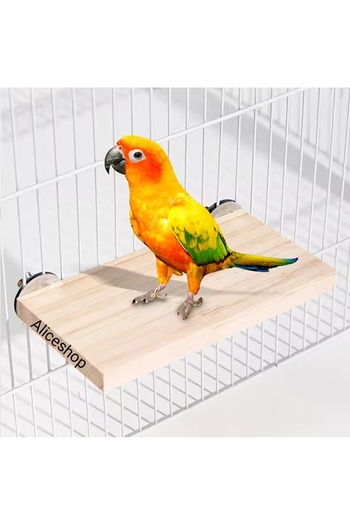 aliceshop Natural Wooden Screwed Bird Cage Stand Perch Platform