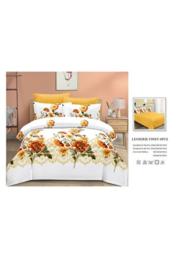 CHIRASO CHIRASO Finet Bedding Set, 6 Pieces, 2 Persons, Sheet 245x250, Quilt 200x230, 4 Pillowcases, Print