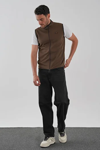 ALEXANDERGARDI Stand Collar Zippered Side Pocket Sleeveless Vest