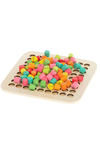 OEM Educational game for learning the multiplication table, Wood, +7 years, 21.2x21.2x0.7 cm, Multicolor