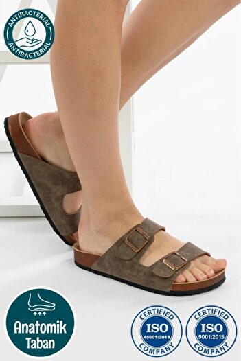 Roy Jones Παντόφλες Unisex Orthopedic Sole Comfort Μοντέλο Παντόφλες Διπλής Ζώνης Πόρπης Καθημερινές Άνετες Παντόφλες Εσωτερικού εξωτερικού χώρου