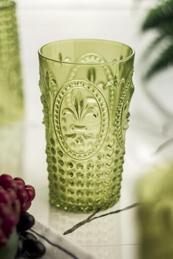 EWs Acrylic Dark Green 6-Piece Tall Glass & Water Soft Drink Glass 750 ml (Large Size & Not Glass)