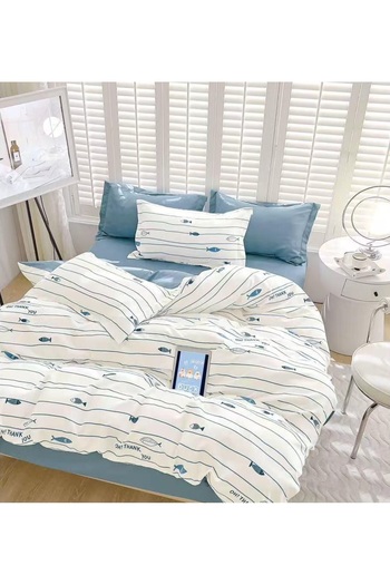 CHIRASO CHIRASO Finet Bedding Set, 6 Pieces, Double Bed, Sheet 180x200, Duvet Cover 200x230, 4 Pillowcases