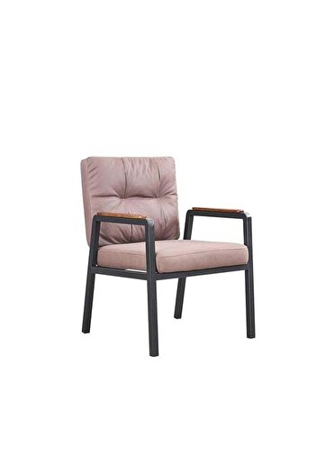 Generic Single Upholstered Chair with Sturdy Metal Frame || Coffee