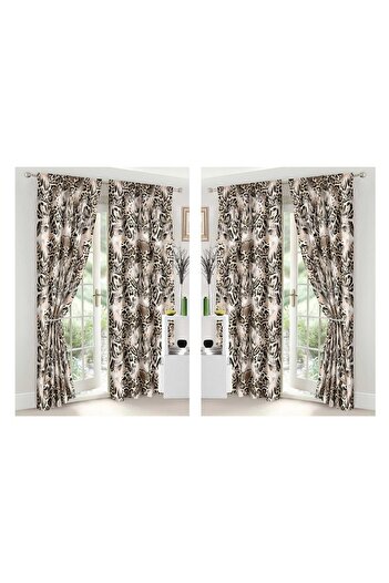 CHIRASO CHIRASO Finet Bedding Set, 8 Pieces with 2 Curtains, Fitted Sheet 180x200, Duvet Cover 200x230, 4 Pillowcases