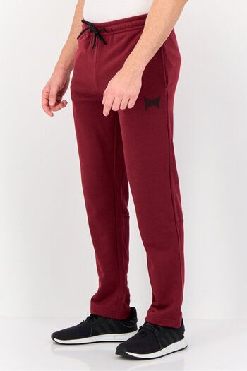 Tapout Men Sportswear Fit Brand Logo Outdoor Sweatpants, Maroon