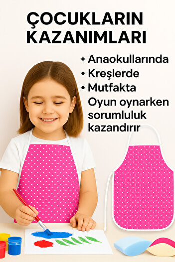 Morlay Activity Children's Apron – Nursery Kindergarten Activity Painting Apron with Liquid Proof Sponge 2-8 Years Old