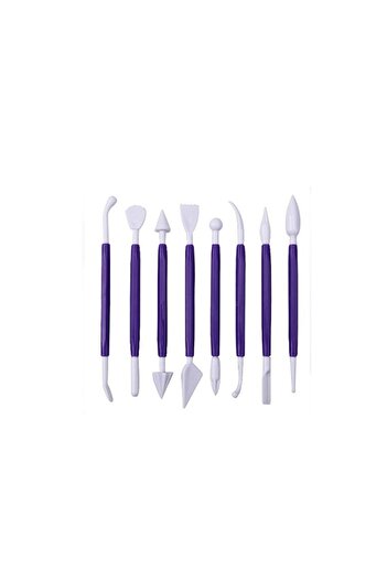 zola Set of 8 pieces for decorating cakes/cakes, different models, plastic, 14/16 cm, purple