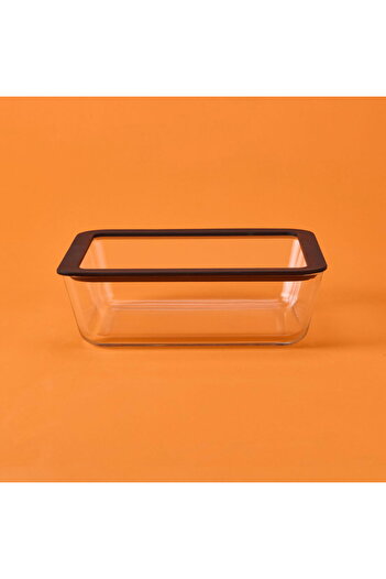 Tohana Silicone Edged Glass Lid Storage Container - Black / Transparent - 2.6 Lt