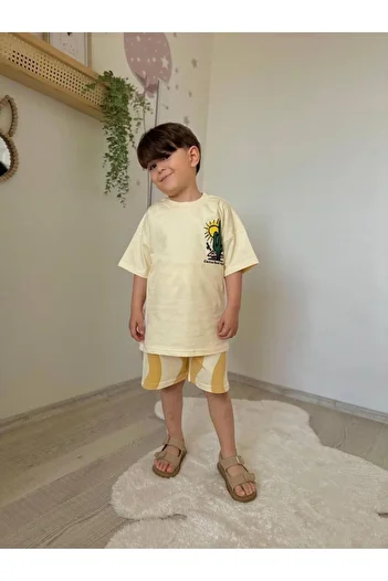 KOKOŞ BEBEK Cactus Printed Summer Set |   Between 3/10 Years
