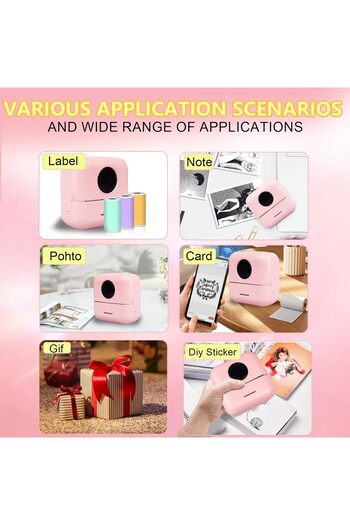 KidLe Thermal Mini Printer,Bluetooth Printer for Phone, Wireless Label Printer with Tape X5P