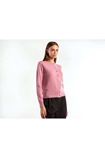 United Colors of Benetton Kadın Pembe %100 Kaşmir Hırka