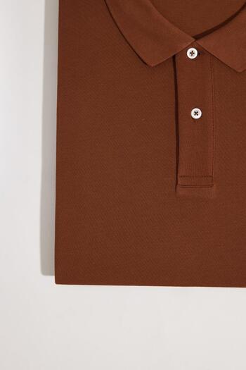 Tudors Men's Big Size Large Size 100% Cotton Plain Pique Brown Polo Neck T-Shirt
