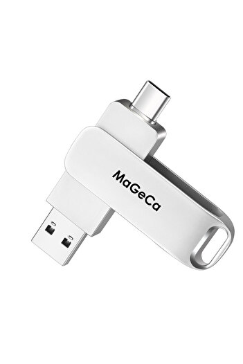 MaGeCa Metalic ® 64 Gb Memory Stick, 2 In 1, 360° Rotation, USB 3.0/ USB Type-c