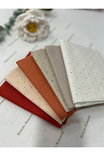 goblenkanaviçe Cotton Fabric Set 6 Piece Set 50X100 cm
