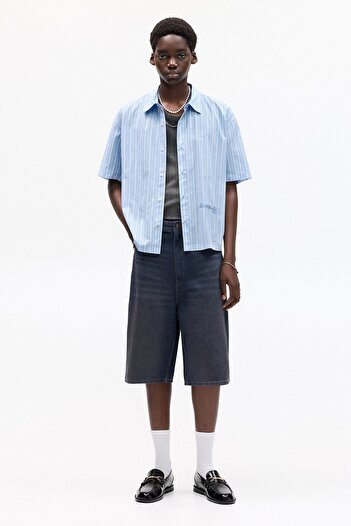 Pull & Bear STWD çizgili kısa kollu gömlek